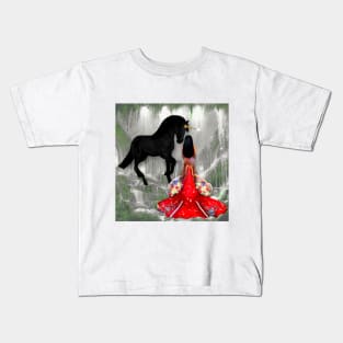 Magical Mermaid and Magical Black Unicorn Kids T-Shirt